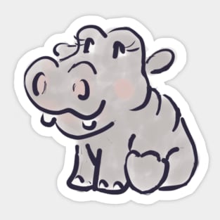 Little Hippo Sticker